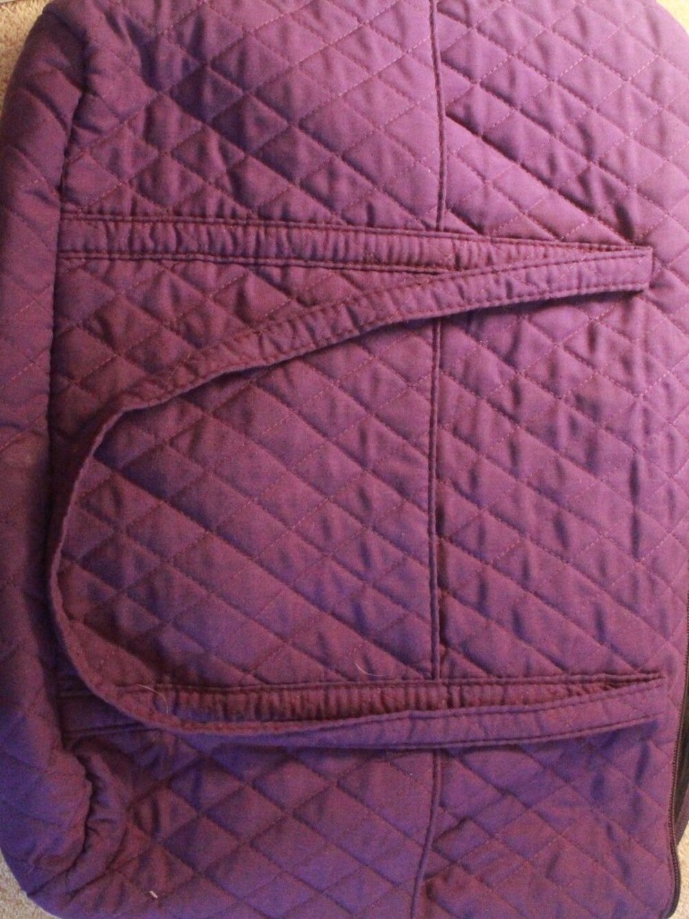 Purple Diamond Quilted Zip Tote Shoulder Bag